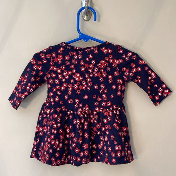 Tommy Hilfiger 3-6 mos Infant - Baby Dress Navy Blue Red Flowers New with Tags - Picture 3 of 15
